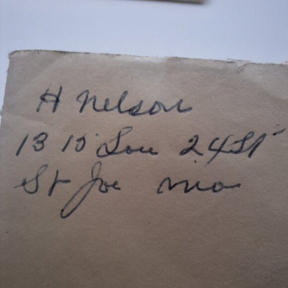 Vintage Christmas Card 1955 Nativity Scene Envelope 3 Cent Stamp Letter Kansas - Picture 4 of 8